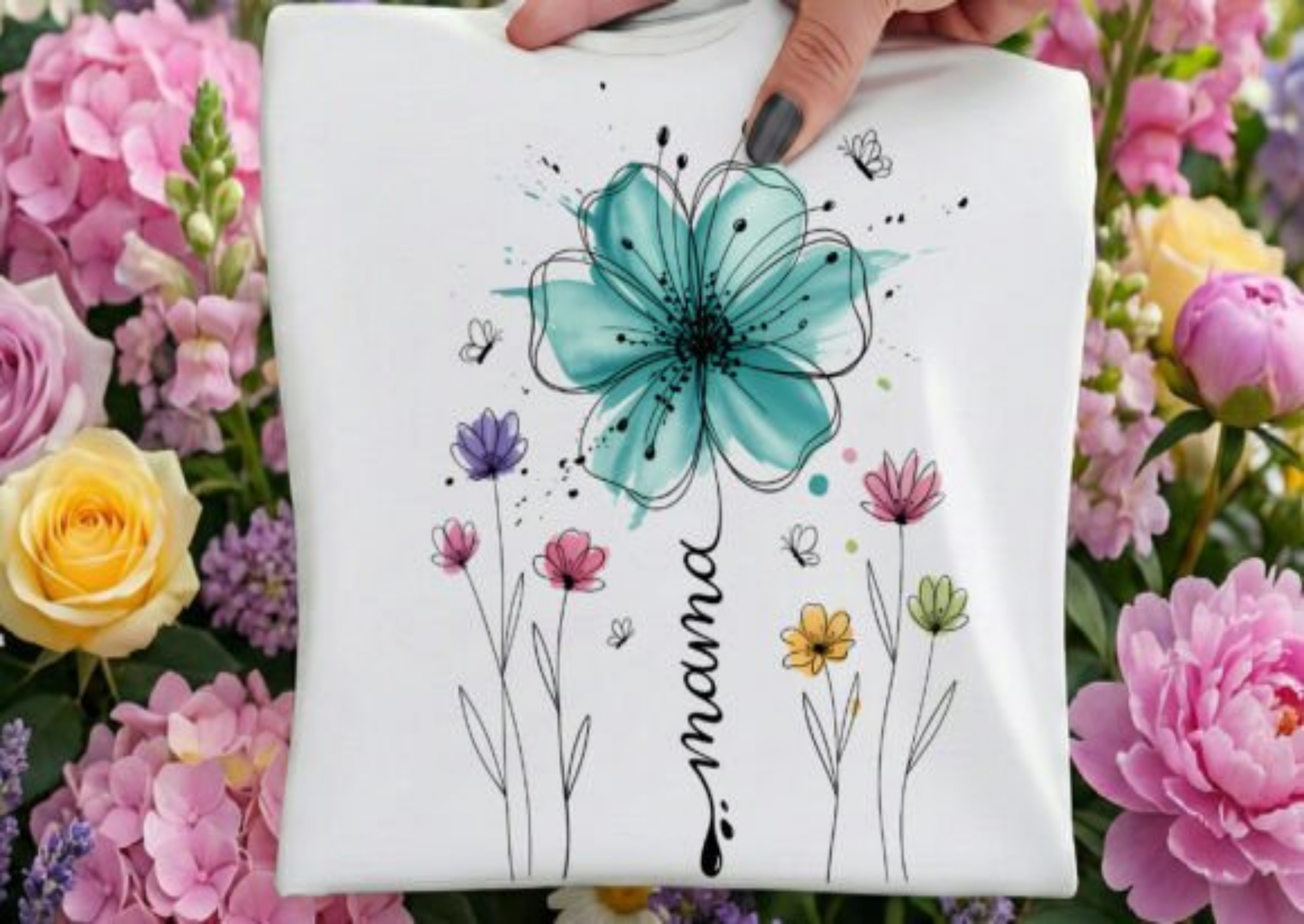 Mama Flower T-Shirt – Floral Watercolor Mother's Day Tee