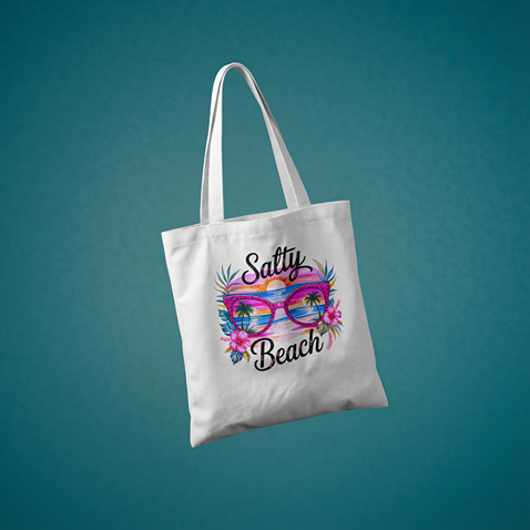Salty Beach Tote Bag – Tropical Coastal Canvas Bag