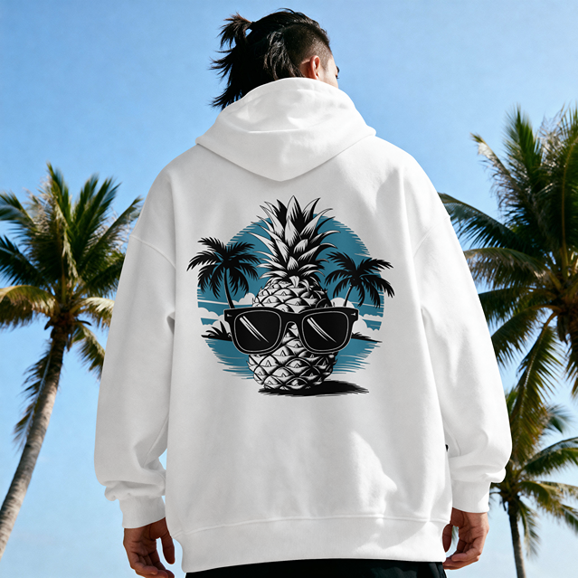 Pineapple Paradise Hoodie – Tropical Sunglasses Graphic Sweatshirt
