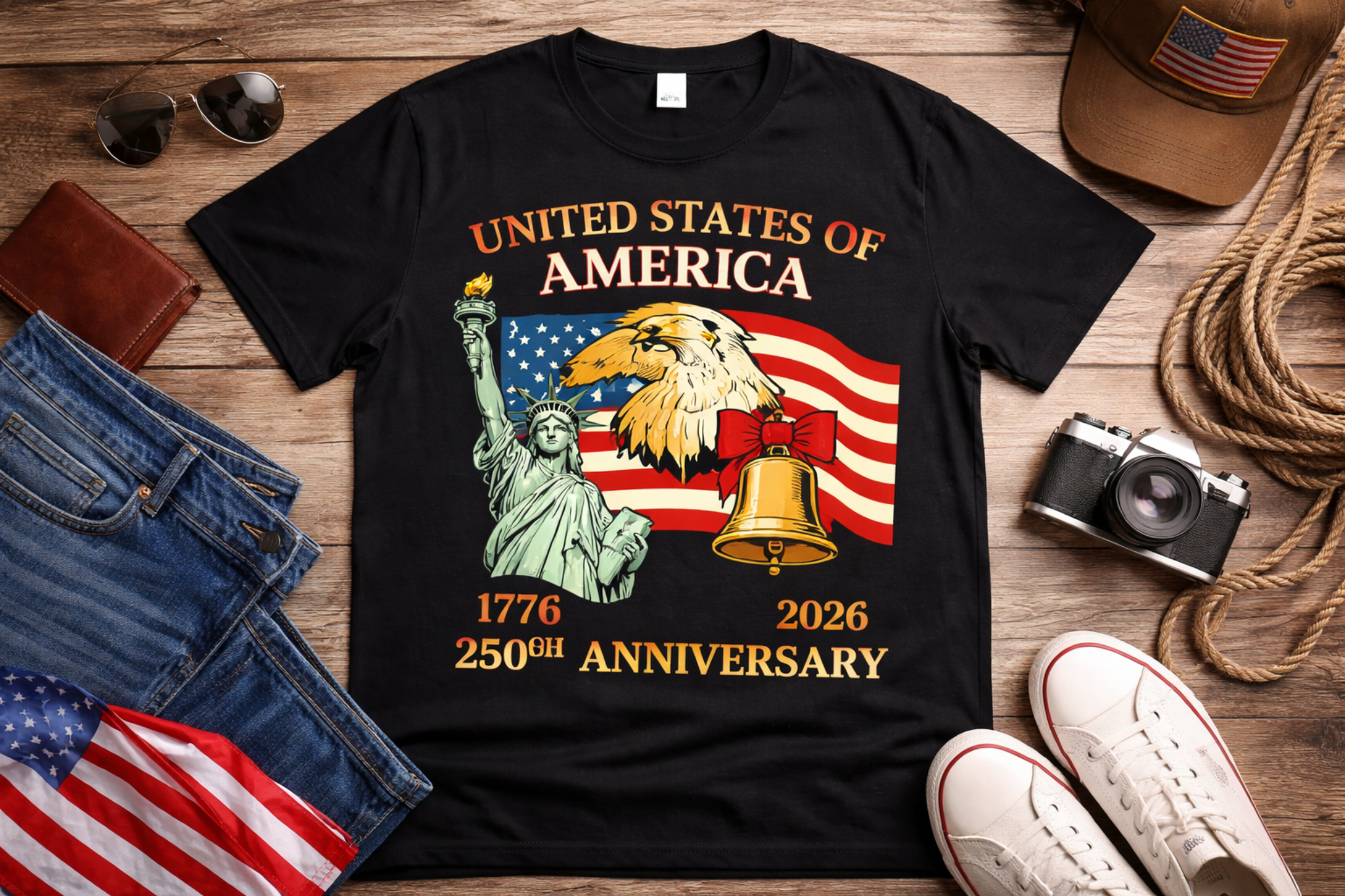 United States of America 1776–2026 250th Anniversary Patriotic T-Shirt