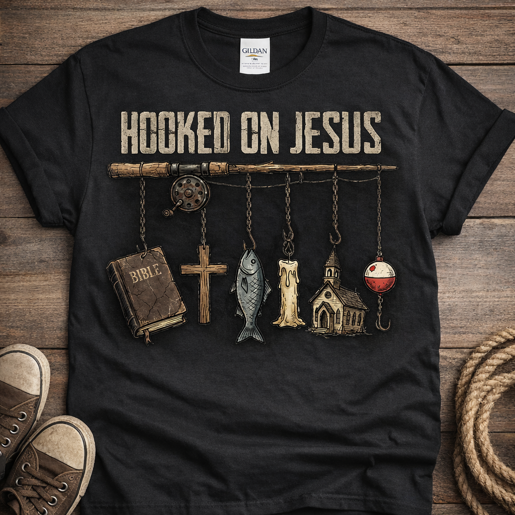 Hooked on Jesus Fishing T-Shirt