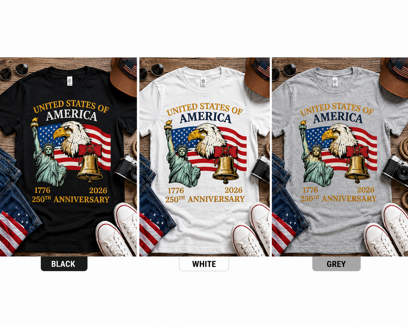 United States of America 1776–2026 250th Anniversary Patriotic T-Shirt