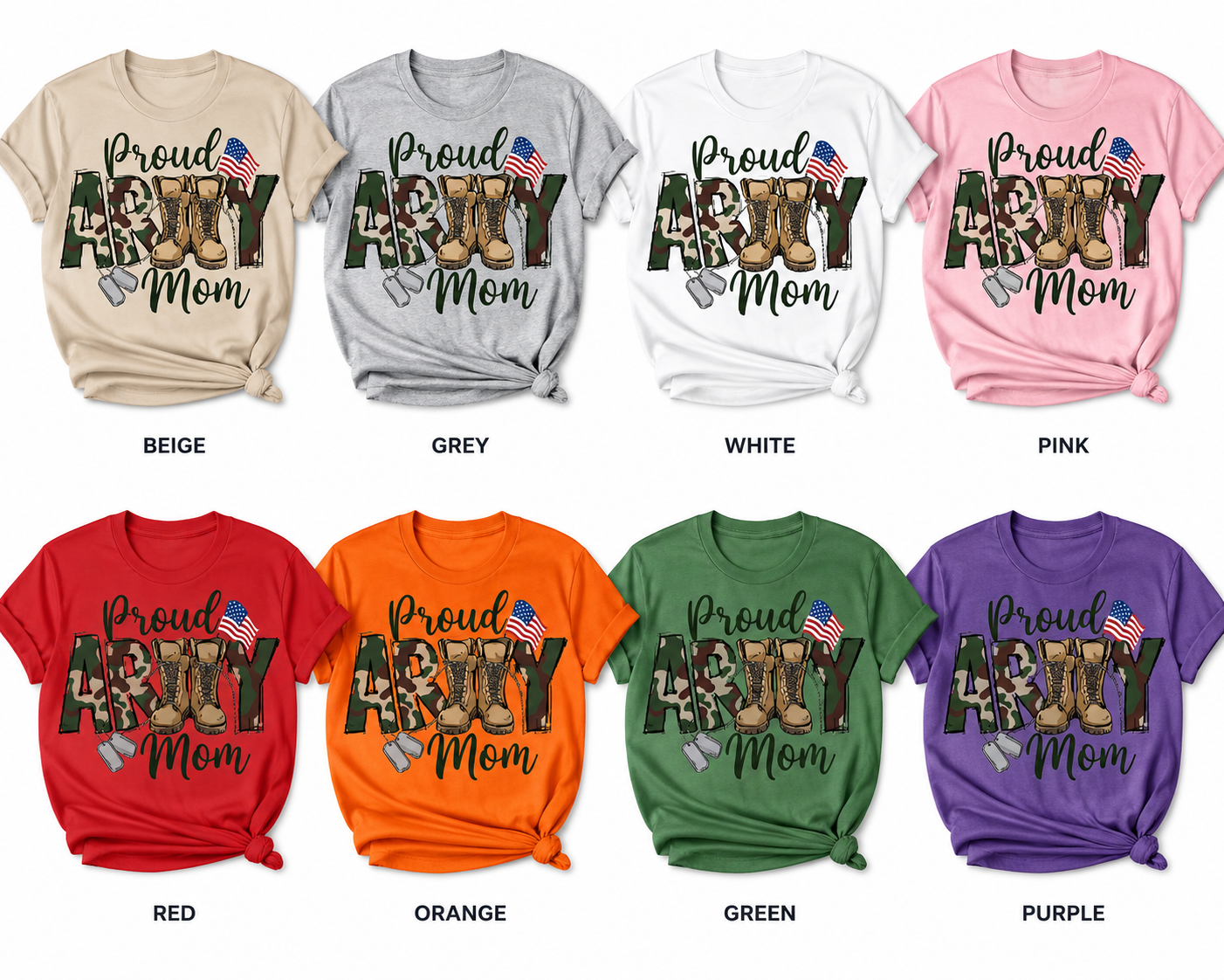 Proud Army Mom T-Shirt | Military Mom Support Shirt | Patriotic Army Family Tee