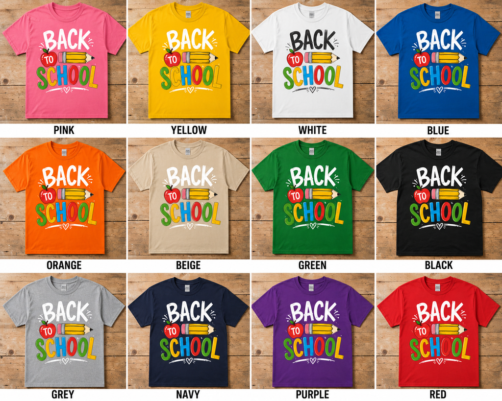 Back to School Colorful Graphic T-Shirt