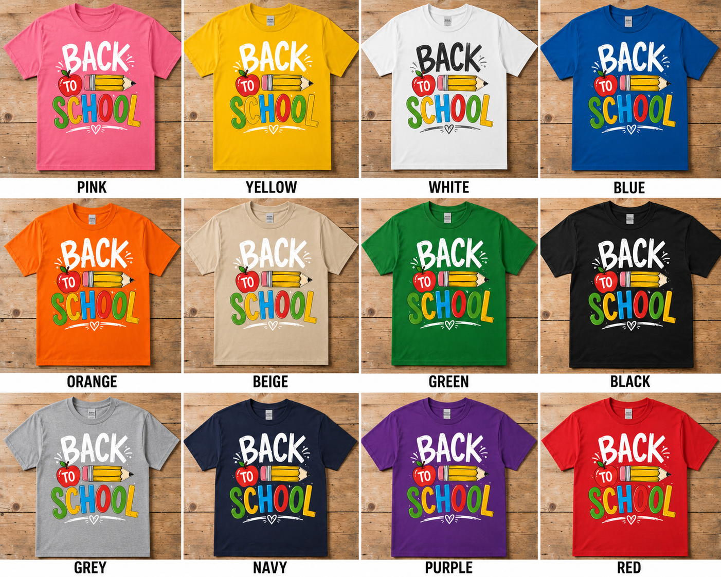 Back to School Colorful Graphic T-Shirt