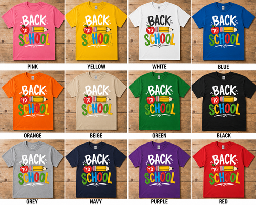 Back to School Colorful Graphic T-Shirt