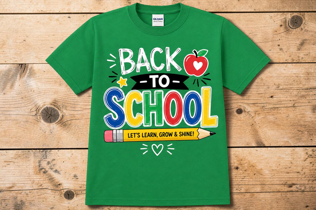 Back to School – Let's Learn, Grow & Shine Graphic T-Shirt
