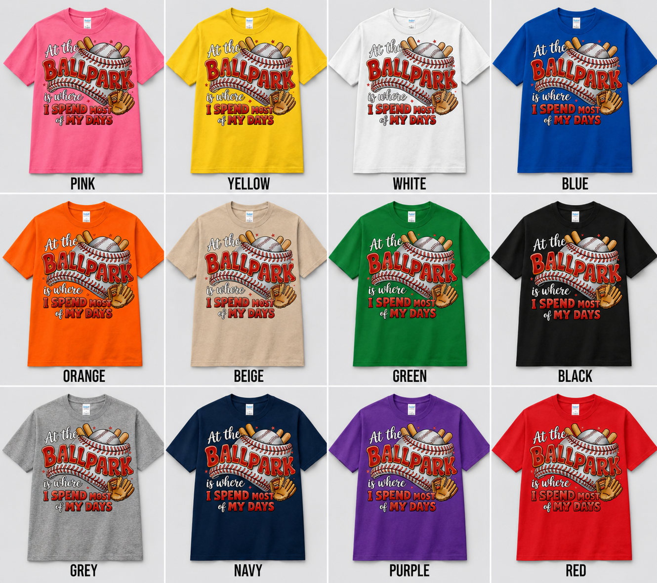 At the Ballpark Shirt – Baseball Mom Dad Tee | I Spend Most of My Days at the Ballpark