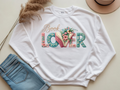 Book Lover Sweatshirt – Cozy Reader Crewneck | Floral Bookish Graphic Sweatshirt