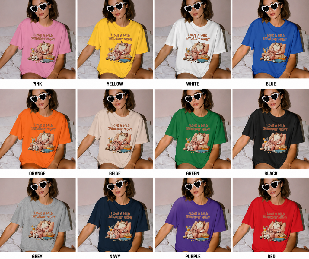 I Love a Wild Saturday Night Funny Cat T-Shirt