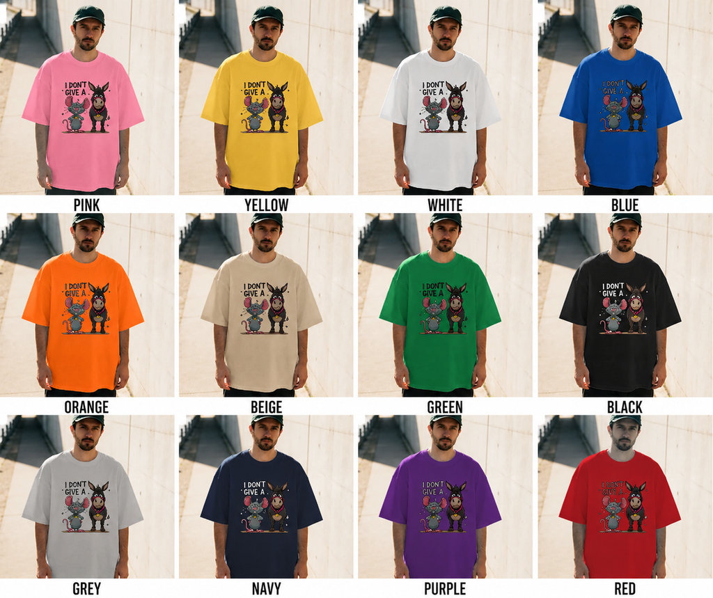 I Don't Give a Rat's Ass Funny Graphic T-Shirt