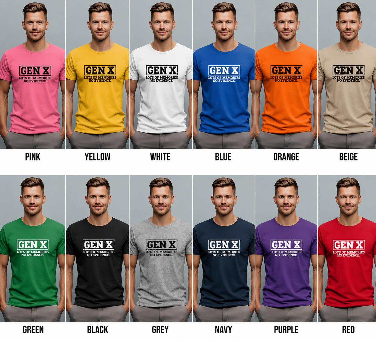 Gen X Shirt – Lots of Memories No Evidence T-Shirt | Funny Retro Graphic Tee