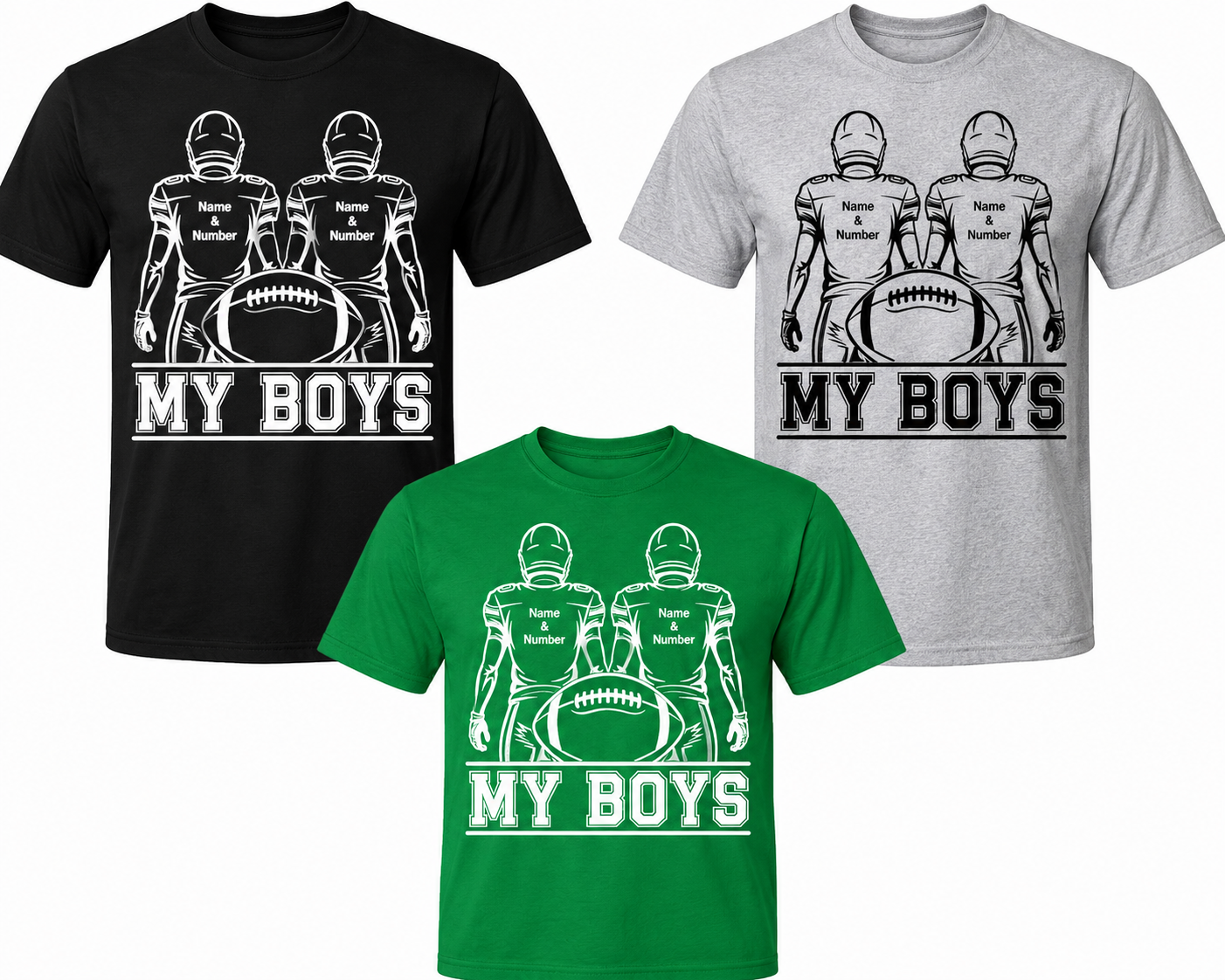 Personalized "My Boys" Football Family Shirt | Custom Name & Number Game Day Tee