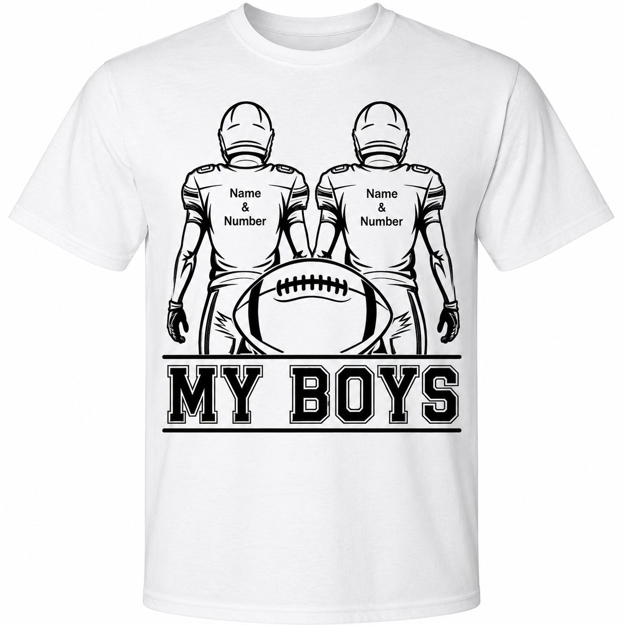 Personalized "My Boys" Football Family Shirt | Custom Name & Number Game Day Tee