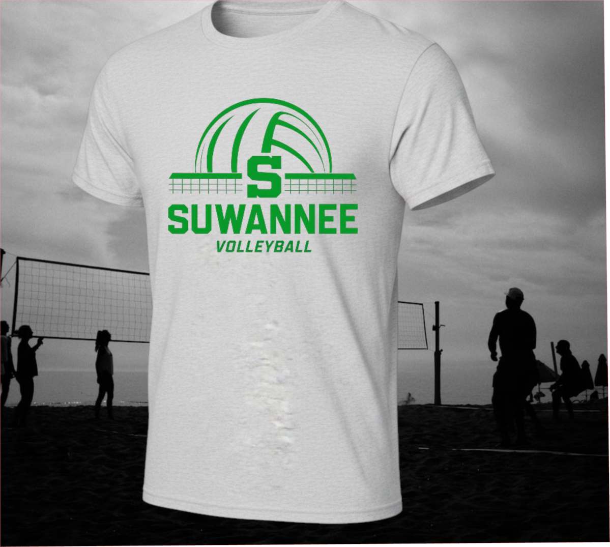 Suwannee Volleyball Performance Spirit Tee – Kelly Green & White